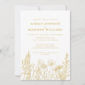 シンプル花結婚の花 招待状 (正面)