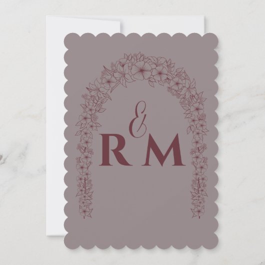 シンプル花結婚赤の門 (裏面)