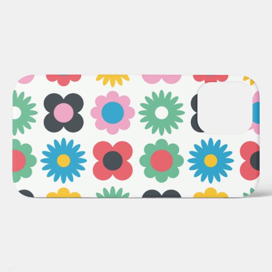 シンプル花継ぎ目無し模様デザインスカンジナビア Case-Mate iPhoneケース (裏面 (横))