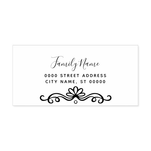 シンプル花自墨用ゴム印 セルフインキングスタンプ (デザイン)