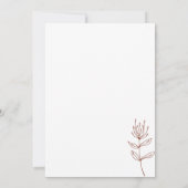 シンプル花葉手描きイラストレーションユニーク 招待状 (裏面)