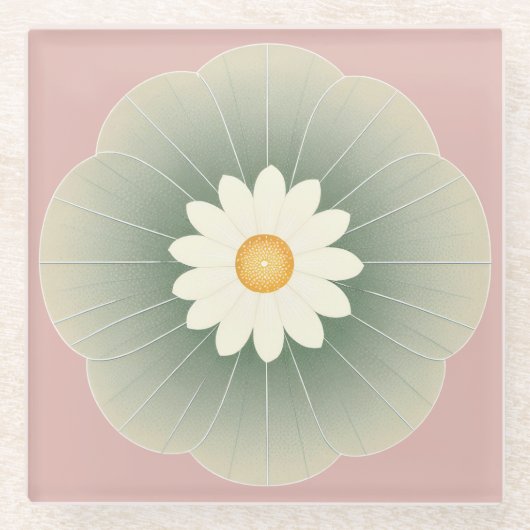 シンプル花 ガラスコースター (正面)