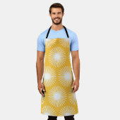 シンプル花：スカンジナビアのシームレスデザイン。 エプロン (着用した状態)