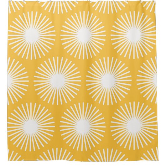 シンプル花：スカンジナビアのシームレスデザイン。 シャワーカーテン (正面)