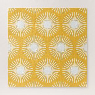 シンプル花：スカンジナビアのシームレスデザイン。 ジグソーパズル