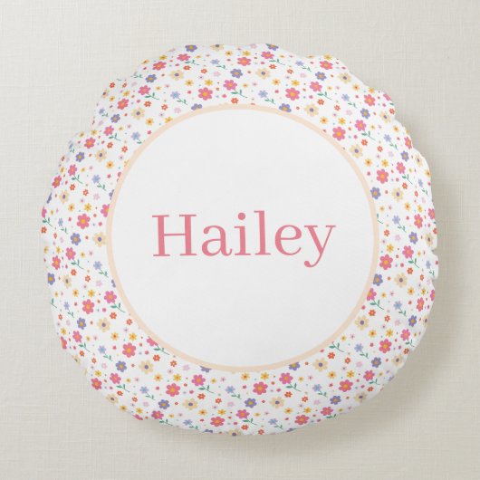 シンプル花 ラウンドクッション (正面)