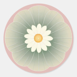 シンプル花 ラウンドシール