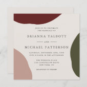シンプル芸術的エレガント抽象芸術秋の結婚式 招待状 (正面/裏面)