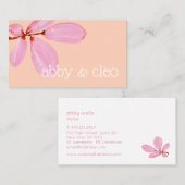 シンプル芸術的ピンクウォーターカラーブランチ 名刺 (正面/裏面)