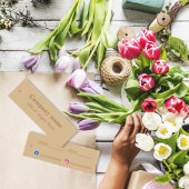 シンプル茶エレガント価格ラベル スキニー名刺