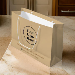 シンプル茶エレガント色 ラージペーパーバッグ