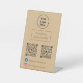 シンプル茶エレガント色 台座サイン (正面)