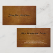シンプル茶色の木目テクスチャ 名刺 (正面/裏面)