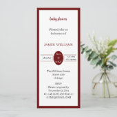 シンプル茶色の赤パーソナライズされたちゃんシャワー 招待状 (スタンド正面)