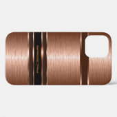 シンプル茶色の銅色メタリックルック Case-Mate iPhoneケース (裏面 (横))