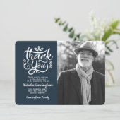 シンプル草書写真記念碑 サンキューカード (スタンド正面)