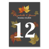 シンプル落下するメープル葉の結婚テーブル テーブルナンバー (裏面)