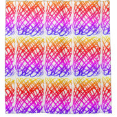 シンプル落書き |イパネマフィルタ |中央タイル | シャワーカーテン (正面)