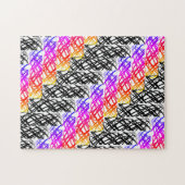 シンプル落書き |ニシンの骨 | ジグソーパズル (横)