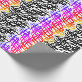 シンプル落書き |ニシンの骨 |ツイスト | ラッピングペーパー (角)