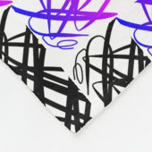 シンプル落書き |ニシンの骨 | フリースブランケット (角)