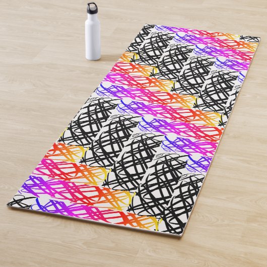 シンプル落書き |ニシンの骨 | ヨガマット (インサイチュ)