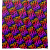 シンプル落書き |ハーフドロップ |黒の背景 | シャワーカーテン (正面)