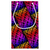 シンプル落書き |ハーフドロップ |黒の背景 | スモールペーパーバッグ (裏面)