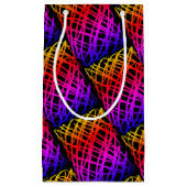 シンプル落書き |ハーフドロップ |黒の背景 | スモールペーパーバッグ (正面)