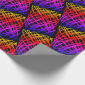 シンプル落書き |ハーフドロップ |黒の背景 | ラッピングペーパー (角)