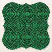 シンプル落書き |鏡タイル |緑 | ペーパーコースター (正面)