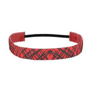 シンプル落書き  鏡タイル  赤   アスレチックヘッドバンド
