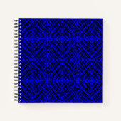 シンプル落書き |鏡タイル |青 | ノートブック (正面)