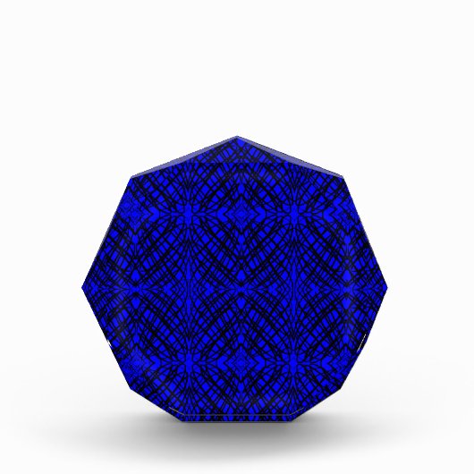 シンプル落書き |鏡タイル |青 | フォトブロック (正面)