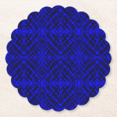 シンプル落書き |鏡タイル |青 | ペーパーコースター (正面)