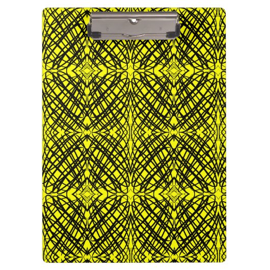 シンプル落書き |鏡タイル |黄色 | クリップボード (正面)