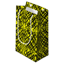 シンプル落書き |鏡タイル |黄色 | スモールペーパーバッグ