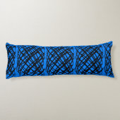 シンプル落書き |黒 |中央タイル |青 | ボディピロー (裏面)