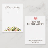 シンプル葉スフラワーズネックレス&イヤリングディスプレイ 名刺 (正面/裏面)