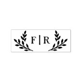 シンプル葉モノグラム ラバースタンプ (インプリント)