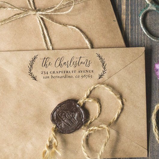 シンプル葉書道家差出人住所 セルフインキングスタンプ