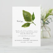 シンプル葉死別葬礼 サンキューカード (スタンド正面)