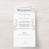 シンプル葉結婚株 オールインワン招待状 (内側)