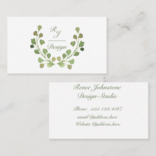 シンプル葉 名刺 (正面/裏面)