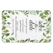 シンプル葉/日付を保存/結婚s マグネット (横)