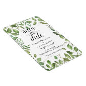 シンプル葉/日付を保存/結婚s マグネット (右側)