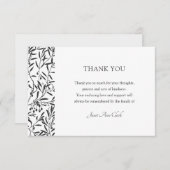 シンプル葬エレガント悔やみや弔慰死別 サンキューカード (正面/裏面)