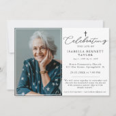 シンプル葬儀お祝い宗教十字写真 招待状 (正面)