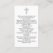 シンプル葬儀クロスDoveメモリアル祈りの言葉カード 名刺 (裏面)