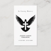 シンプル葬儀クロスDoveメモリアル祈りの言葉カード 名刺 (正面)
